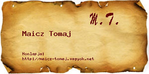 Maicz Tomaj névjegykártya